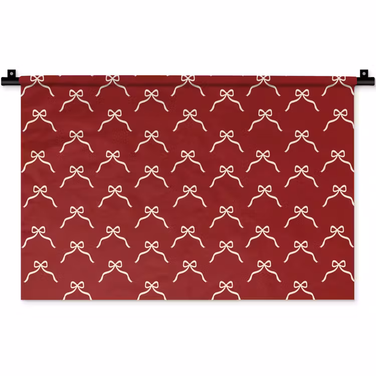 Wandkleed - Strik - Kerst - Rood - Wit — 1