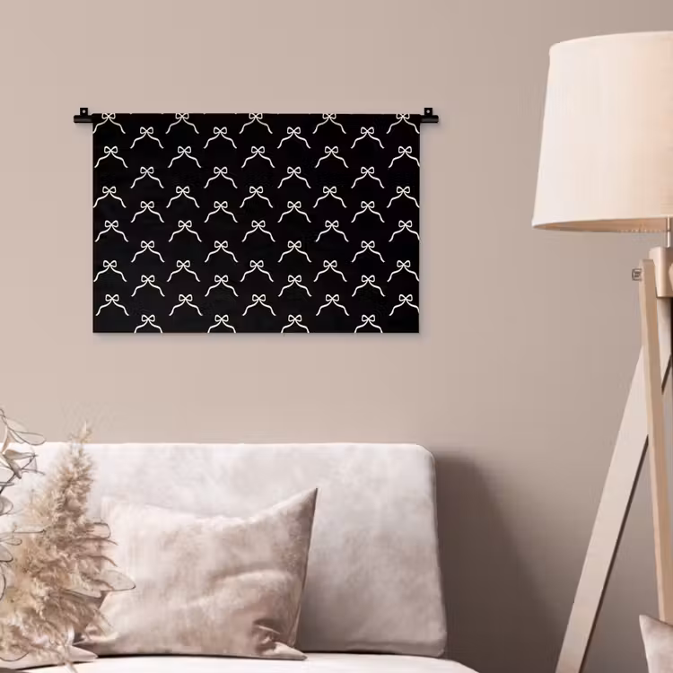 Wandkleed - Strik - Kerst - Zwart - Wit — 2