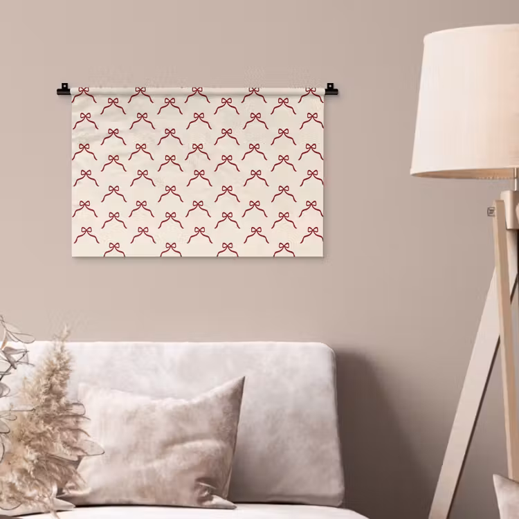Wandkleed - Strik - Rood - Crème - Kerst — 2