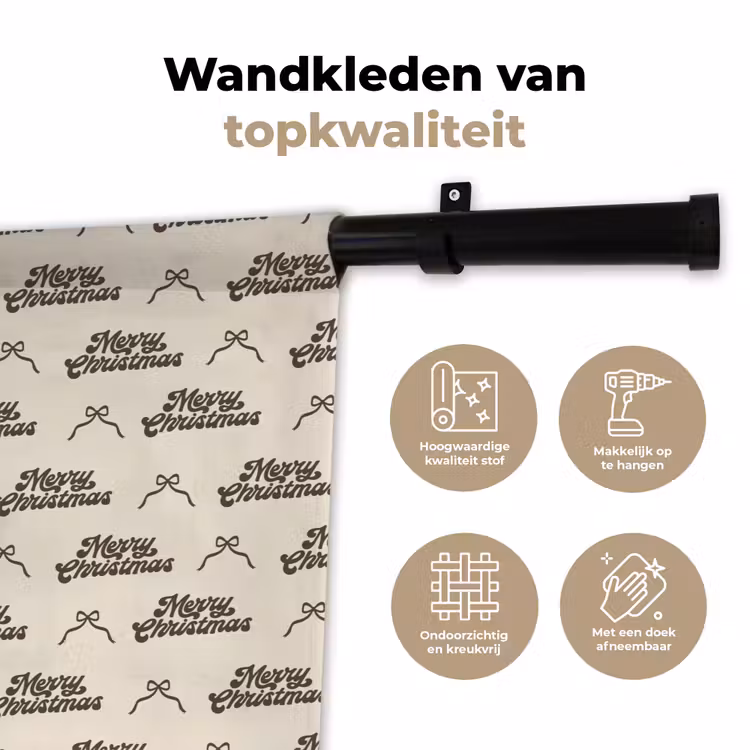 Wandkleed - Tekst - Bruin - Crème - Strik — 3
