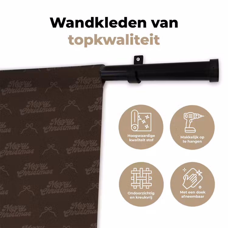 Wandkleed - Tekst - Bruin - Strik — 3