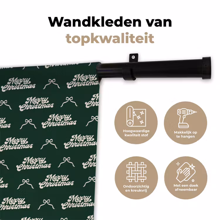 Wandkleed - Tekst - Groen - Wit - Tekst — 3
