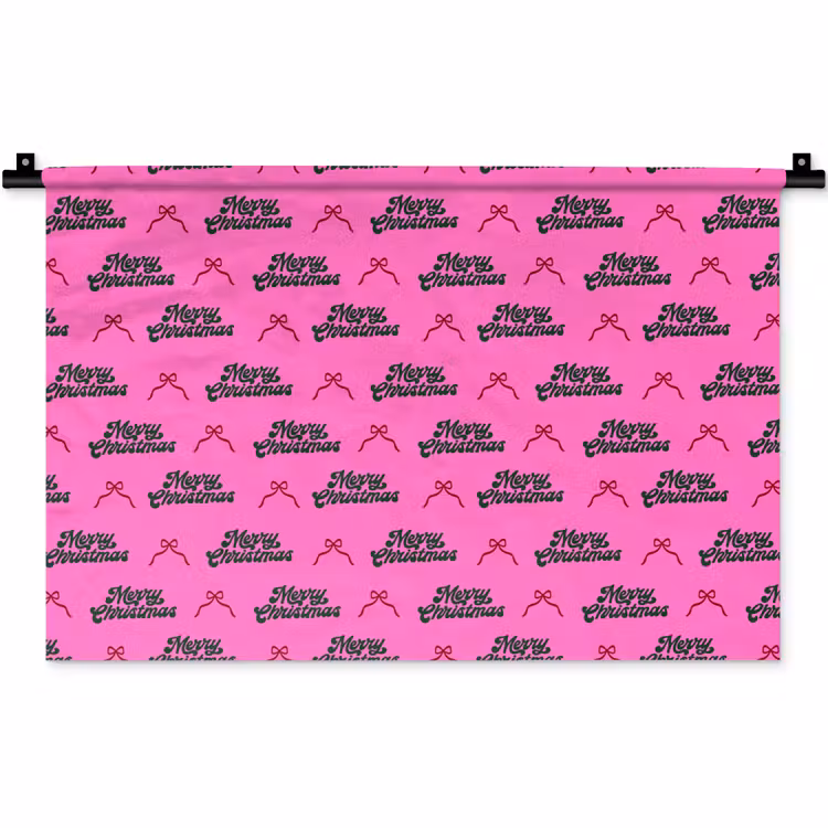 Wandkleed - Tekst - Neon - Roze - Kerst — 1