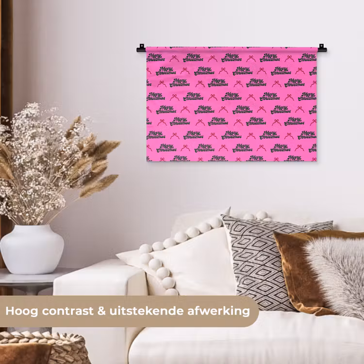 Wandkleed - Tekst - Neon - Roze - Kerst — 4