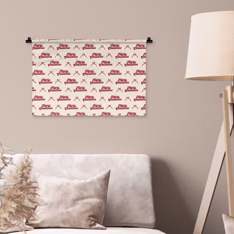 Wandkleed - Tekst - Rood - Crème - Strik — 2