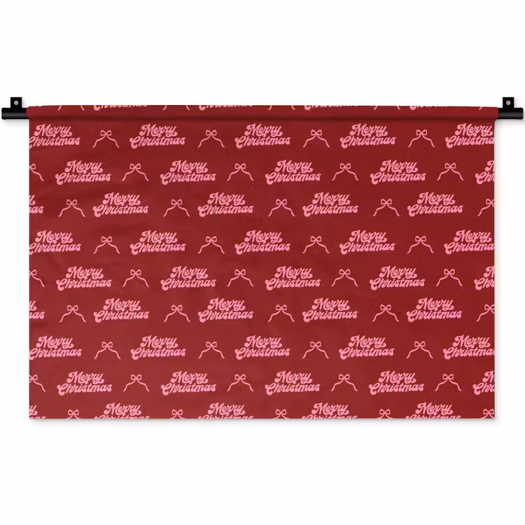 Wandkleed - Tekst - Rood - Roze - Strik — 1