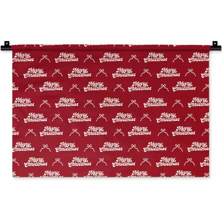 Wandkleed - Tekst - Rood - Wit - Strik — 1