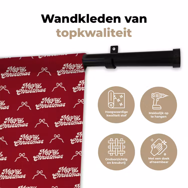 Wandkleed - Tekst - Rood - Wit - Strik — 3