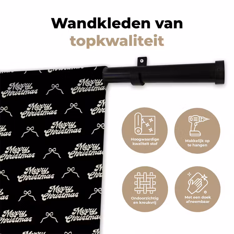Wandkleed - Tekst - Zwart - Wit - Strik — 3