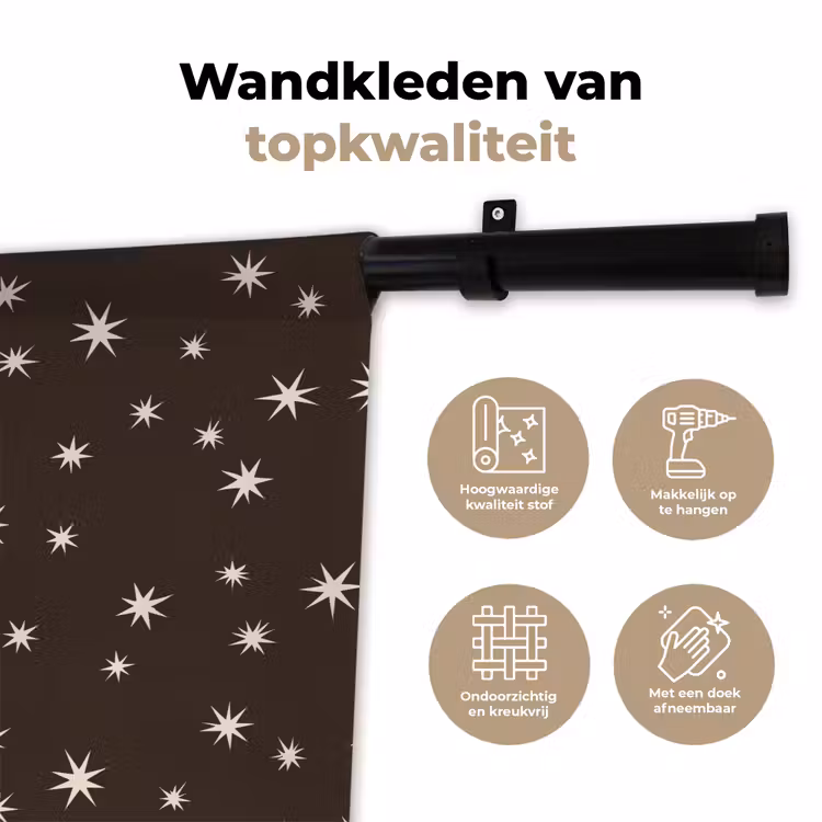 Wandkleed - Bruin - Ster - Kerst — 3