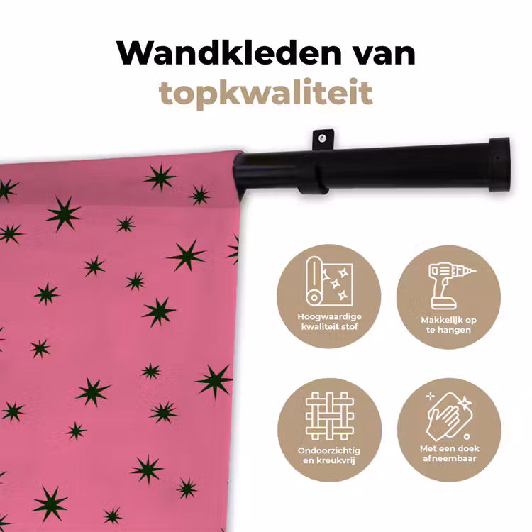Wandkleed - Ster - Groen - Roze - Kerst — 3