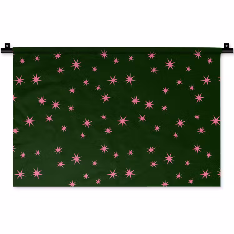Wandkleed - Ster - Roze - Groen - Kerst — 1