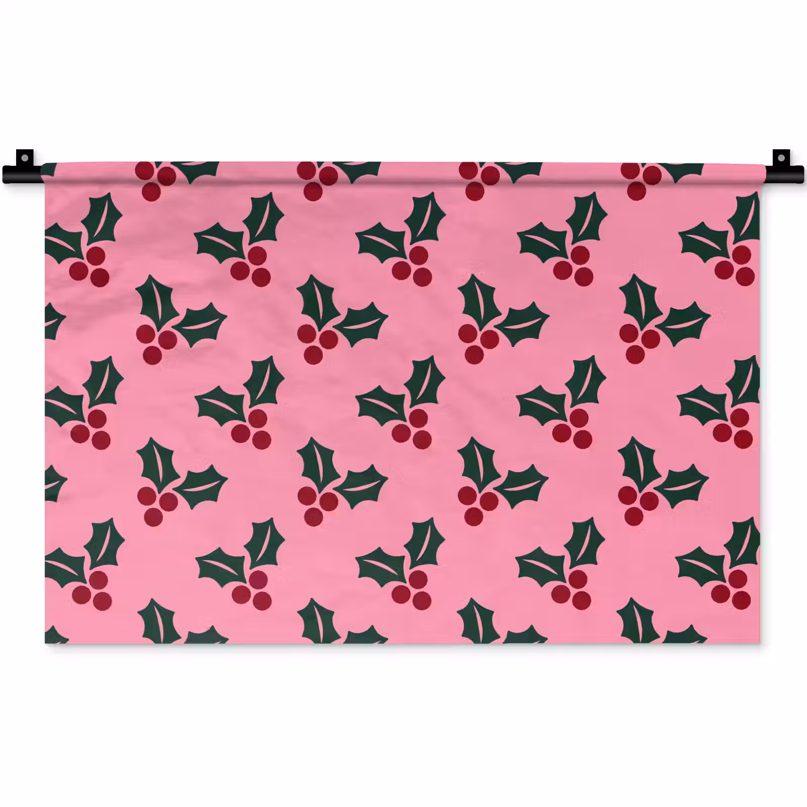 Wandkleed - Roze - Kerst - Hulst — 1