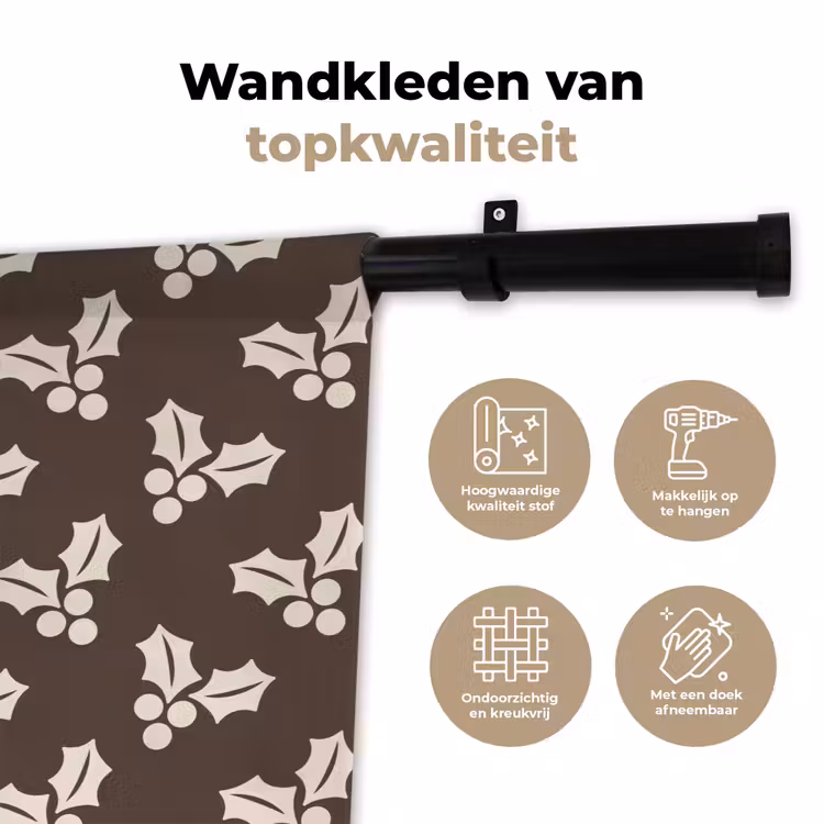 Wandkleed - Hulst - Bruin - Kerst — 3
