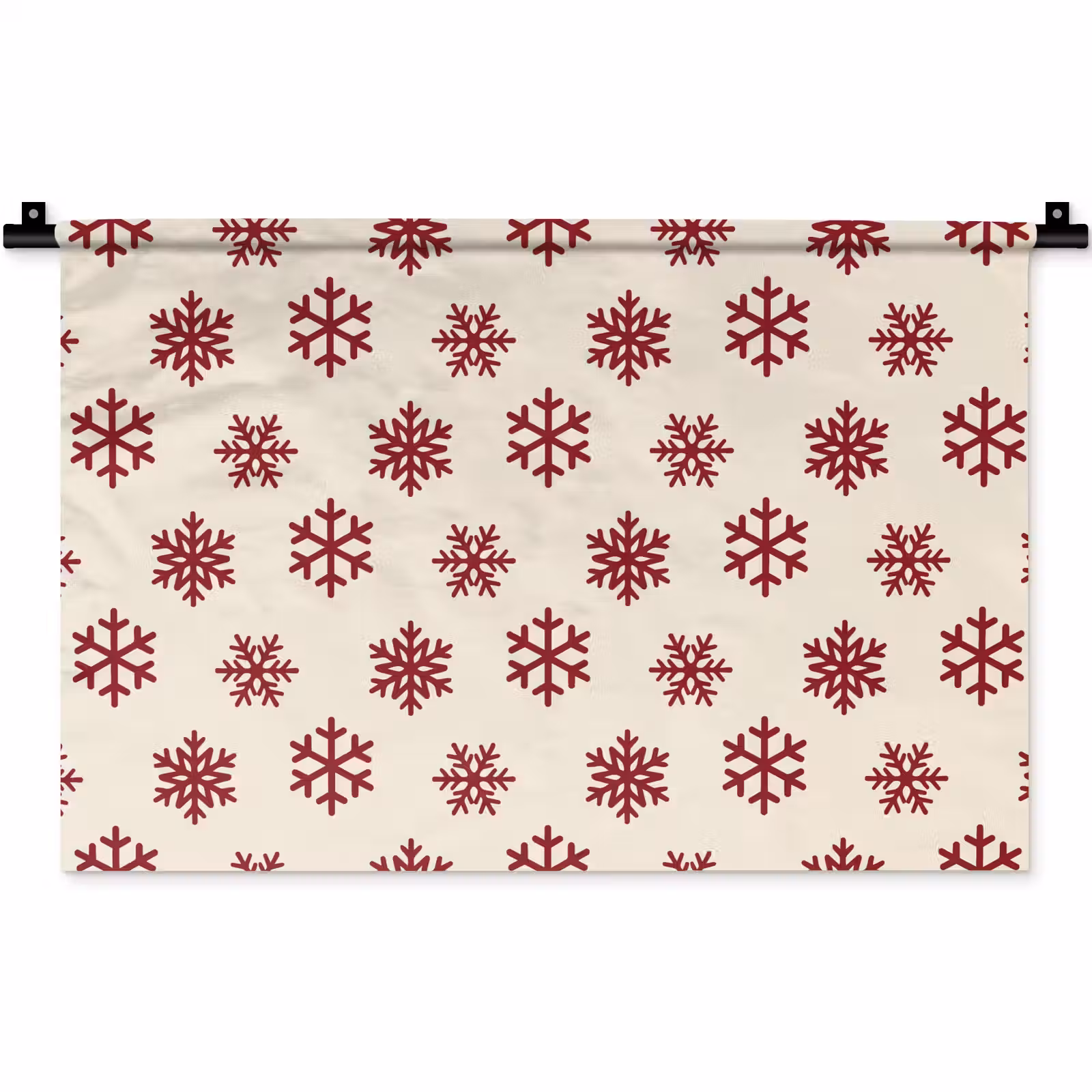 Wandkleed - Sneeuwvlok - Crème - Rood — 1