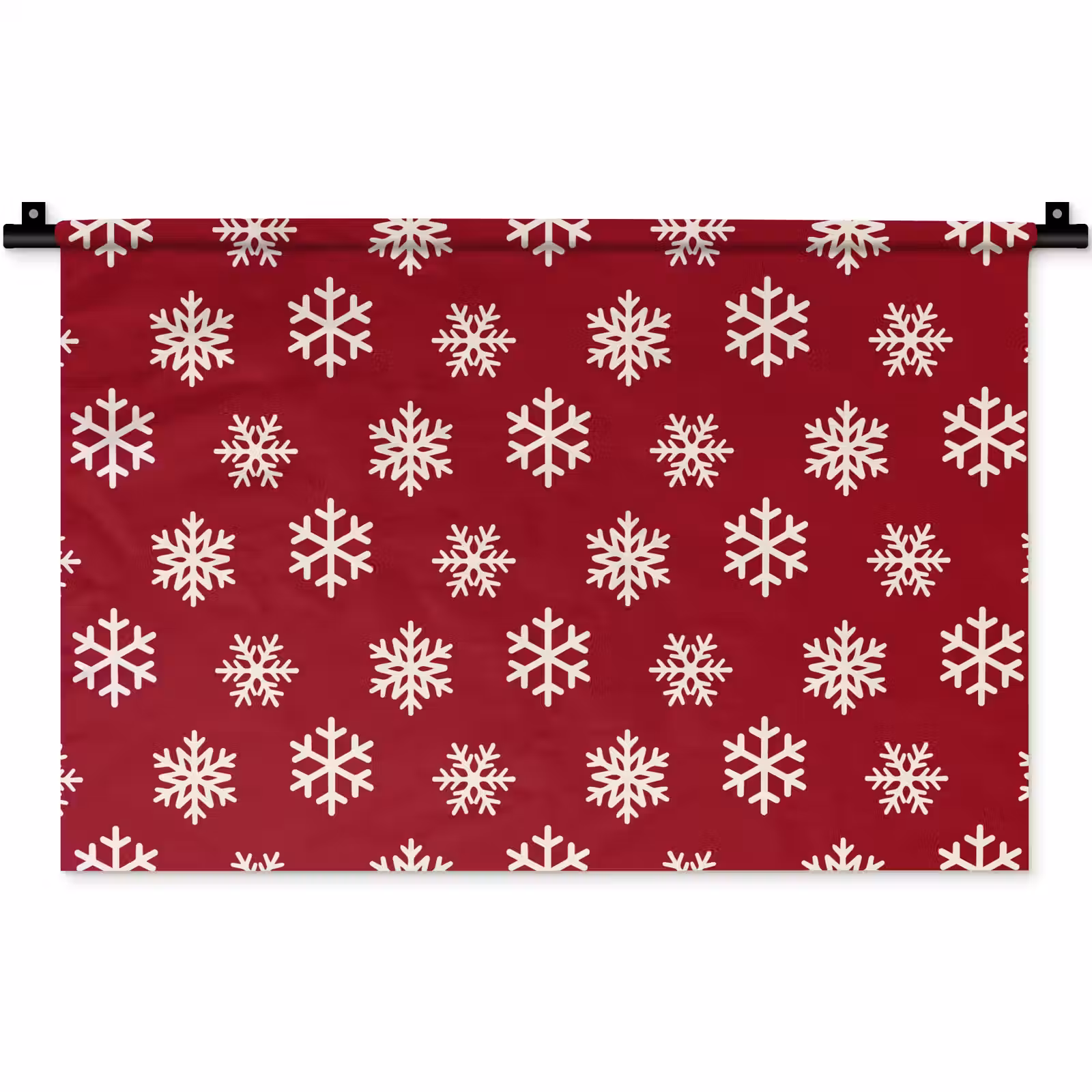 Wandkleed - Sneeuwvlok - Rood - Wit - Kerst — 1