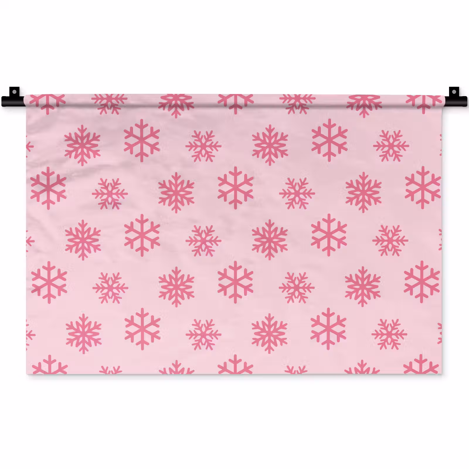 Wandkleed - Sneeuwvlok - Roze - Kerst — 1