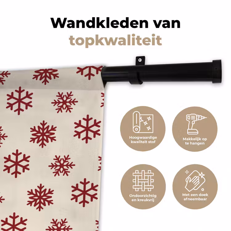Wandkleed - Sneeuwvlok - Crème - Rood — 3