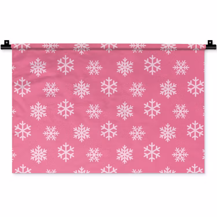 Wandkleed - Sneeuwvlok - Kerst - Roze — 1