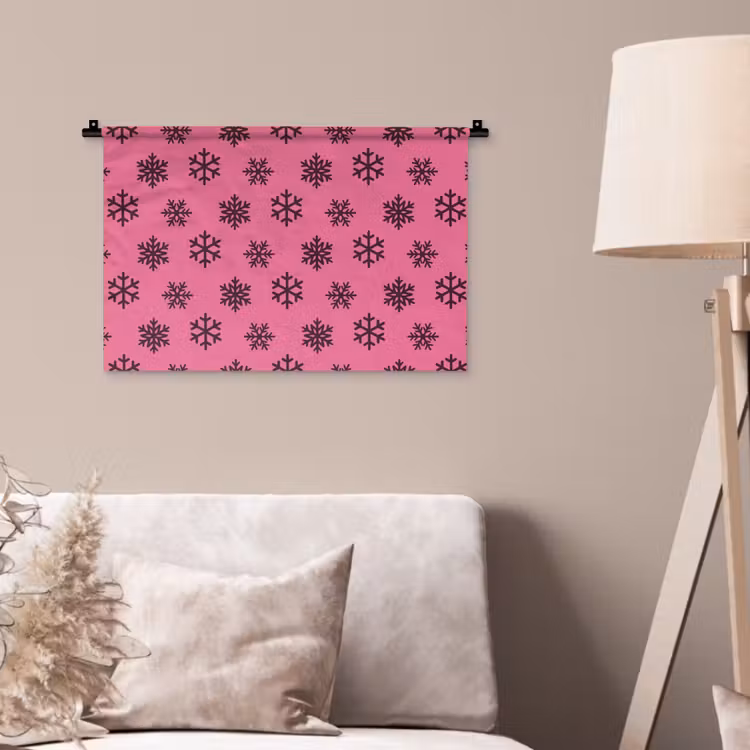 Wandkleed - Sneeuwvlok - Paars - Roze - Kerst — 2