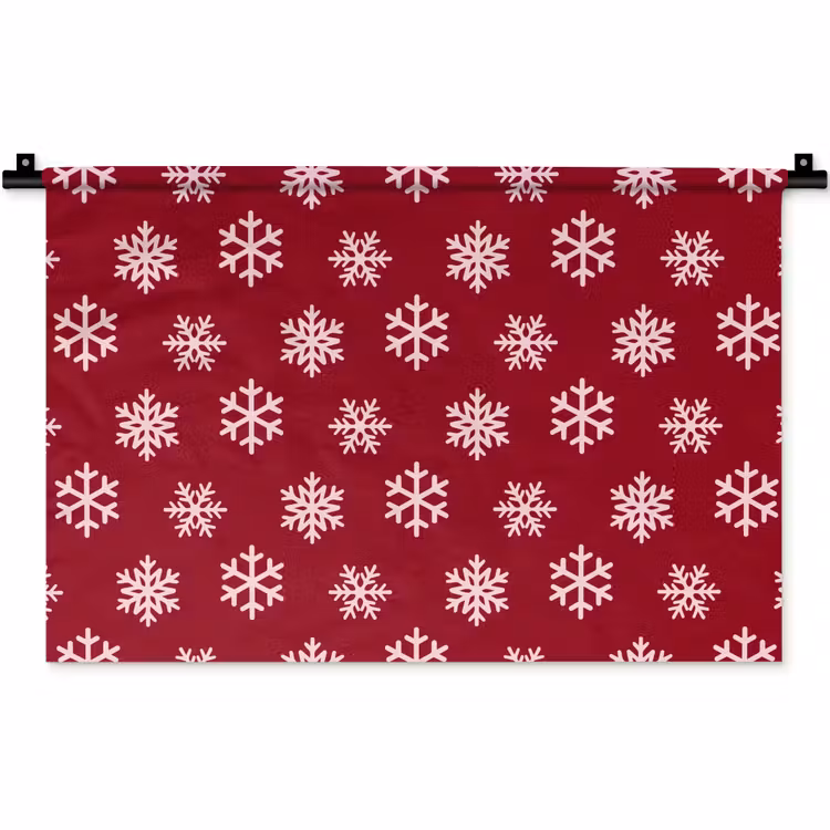 Wandkleed - Sneeuwvlok - Rood - Roze - Kerst — 1