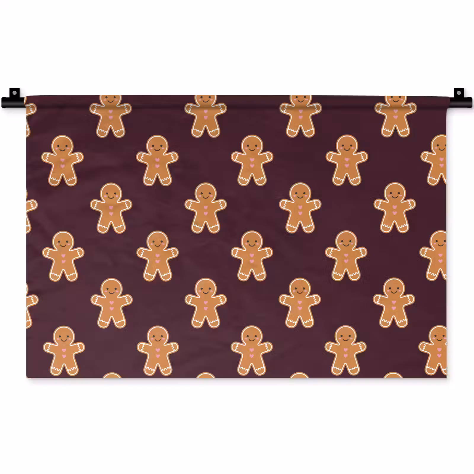 Wandkleed - Peperkoek - Kerst - Burgundy — 1