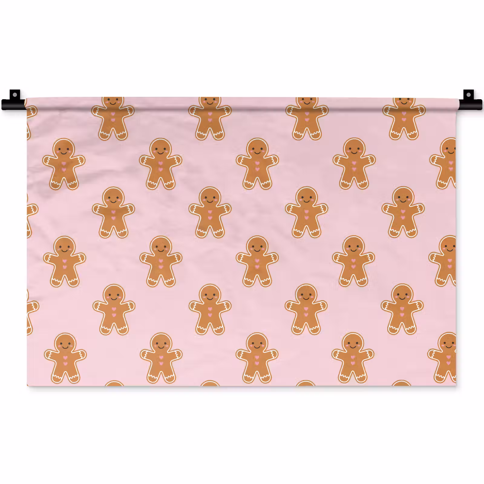 Wandkleed - Peperkoek - Kerst - Roze — 1