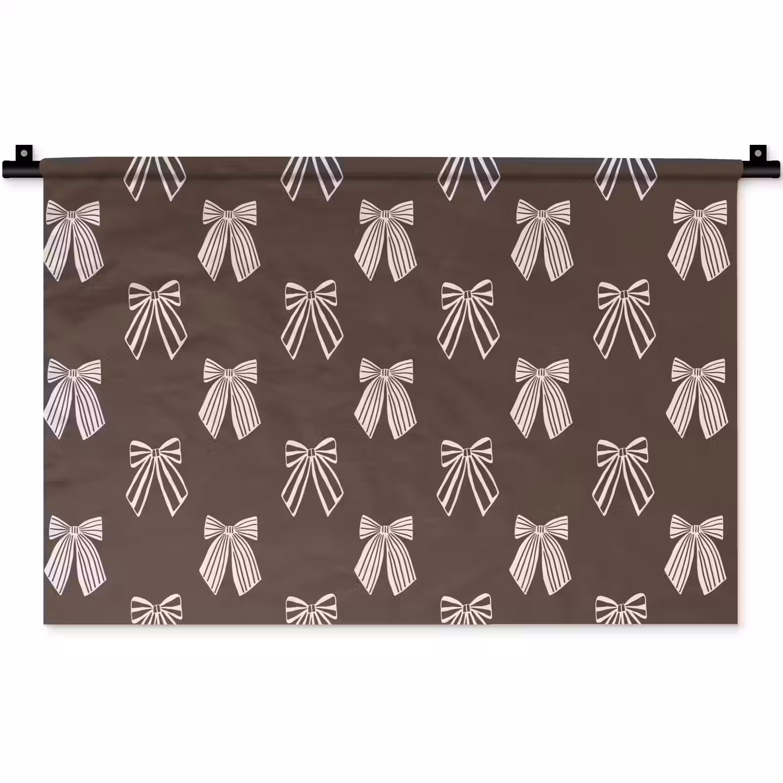 Wandkleed - Strikken - Kerst - Bruin - Crème — 1