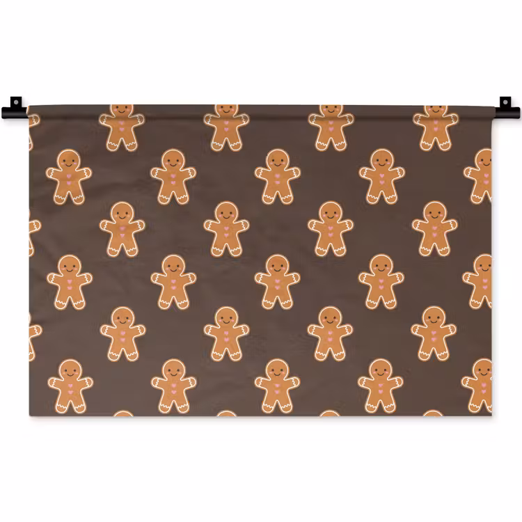 Wandkleed - Peperkoek - Kerst - Bruin — 1