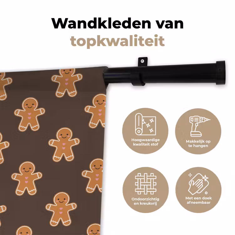Wandkleed - Peperkoek - Kerst - Bruin — 3