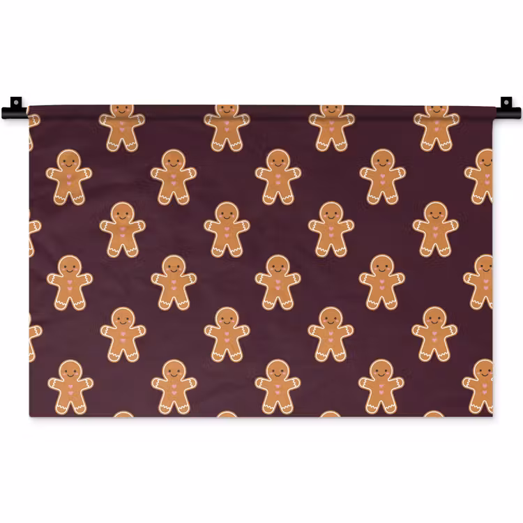 Wandkleed - Peperkoek - Kerst - Burgundy — 1