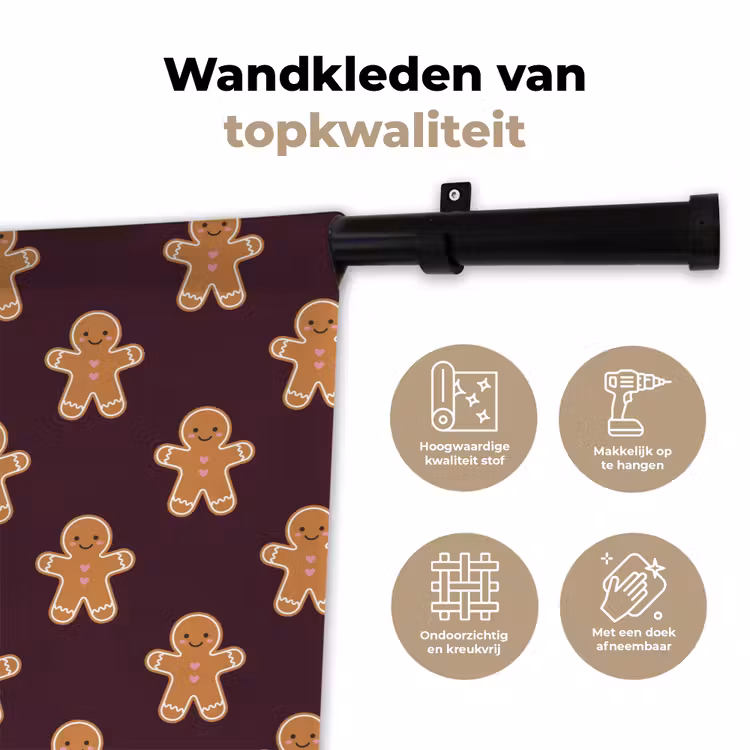Wandkleed - Peperkoek - Kerst - Burgundy — 3