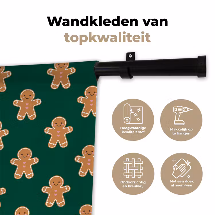 Wandkleed - Peperkoek - Kerst - Groen — 3