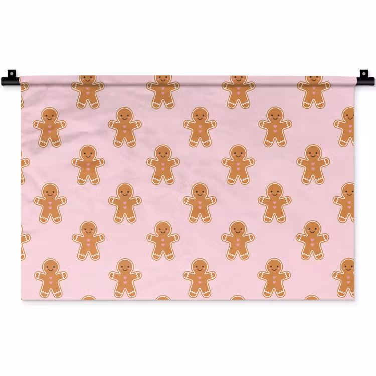 Wandkleed - Peperkoek - Kerst - Roze — 1