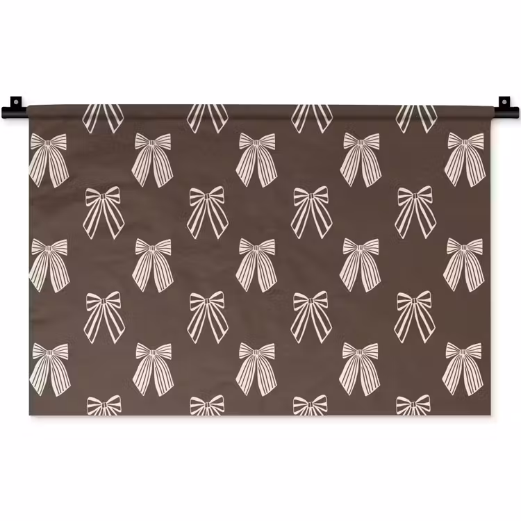 Wandkleed - Strikken - Kerst - Bruin - Crème — 1