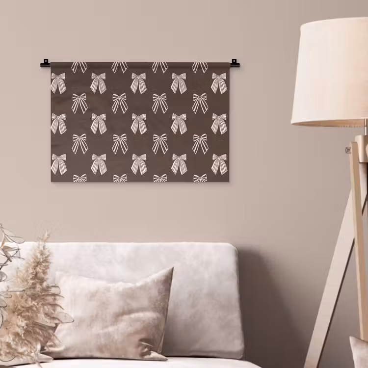 Wandkleed - Strikken - Kerst - Bruin - Crème — 2