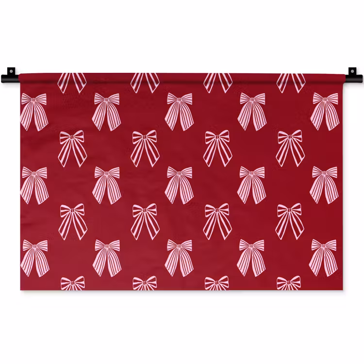 Wandkleed - Strikken - Kerst - Burgundy - Roze — 1