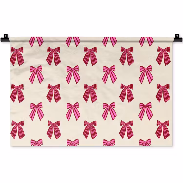 Wandkleed - Strikken - Kerst - Roze - Crème — 1