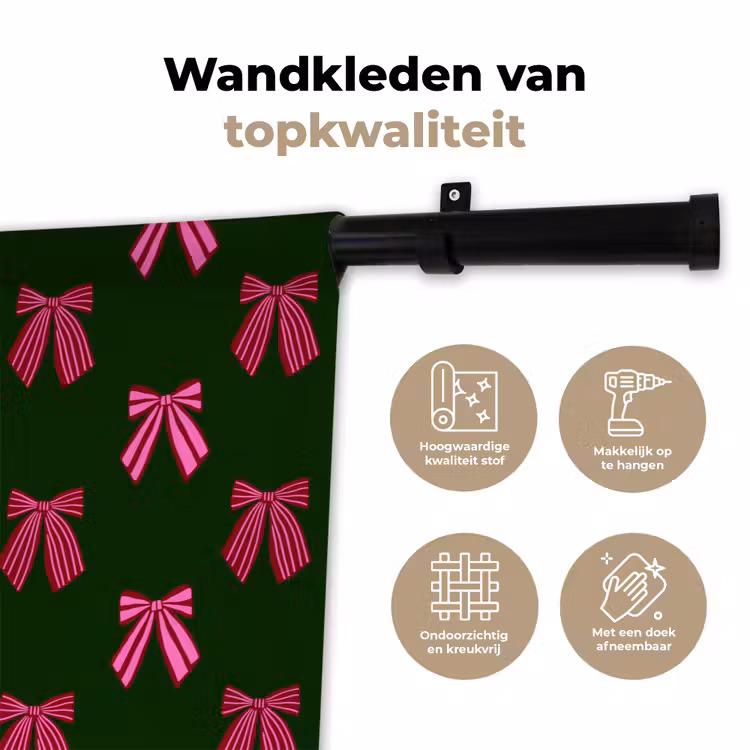 Wandkleed - Strikken - Kerst - Roze - Groen — 3