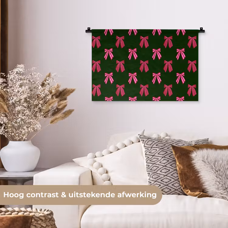 Wandkleed - Strikken - Kerst - Roze - Groen — 4