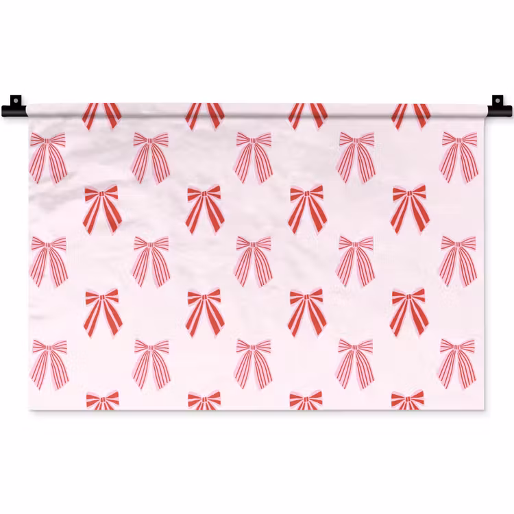 Wandkleed - Strikken - Kerst - Roze - Rood — 1