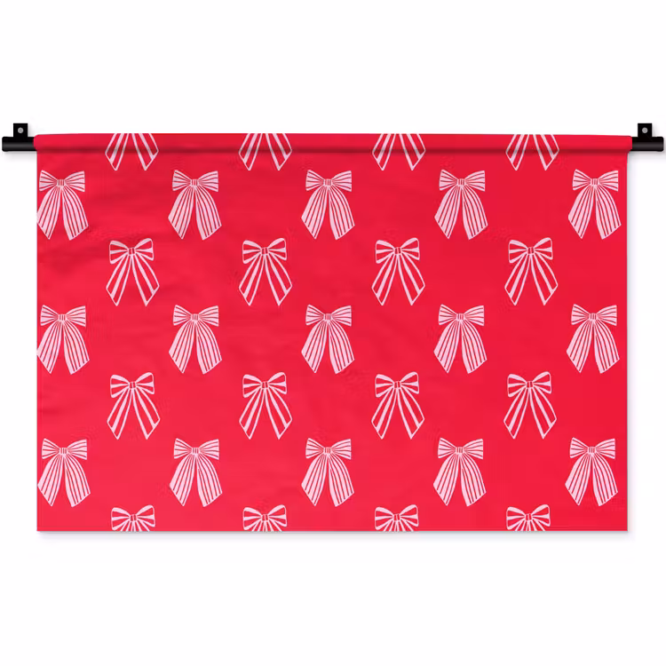 Wandkleed - Strikken - Kerstmis - Rood - Roze — 1