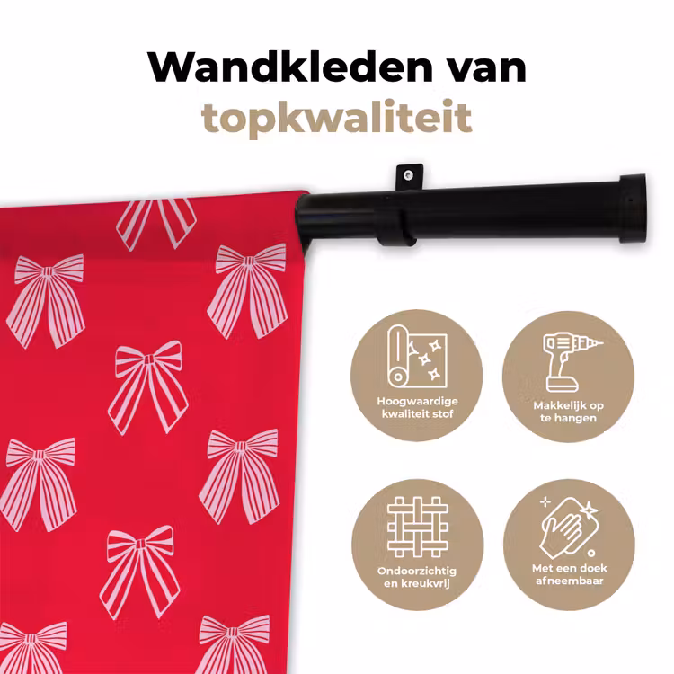 Wandkleed - Strikken - Kerstmis - Rood - Roze — 3