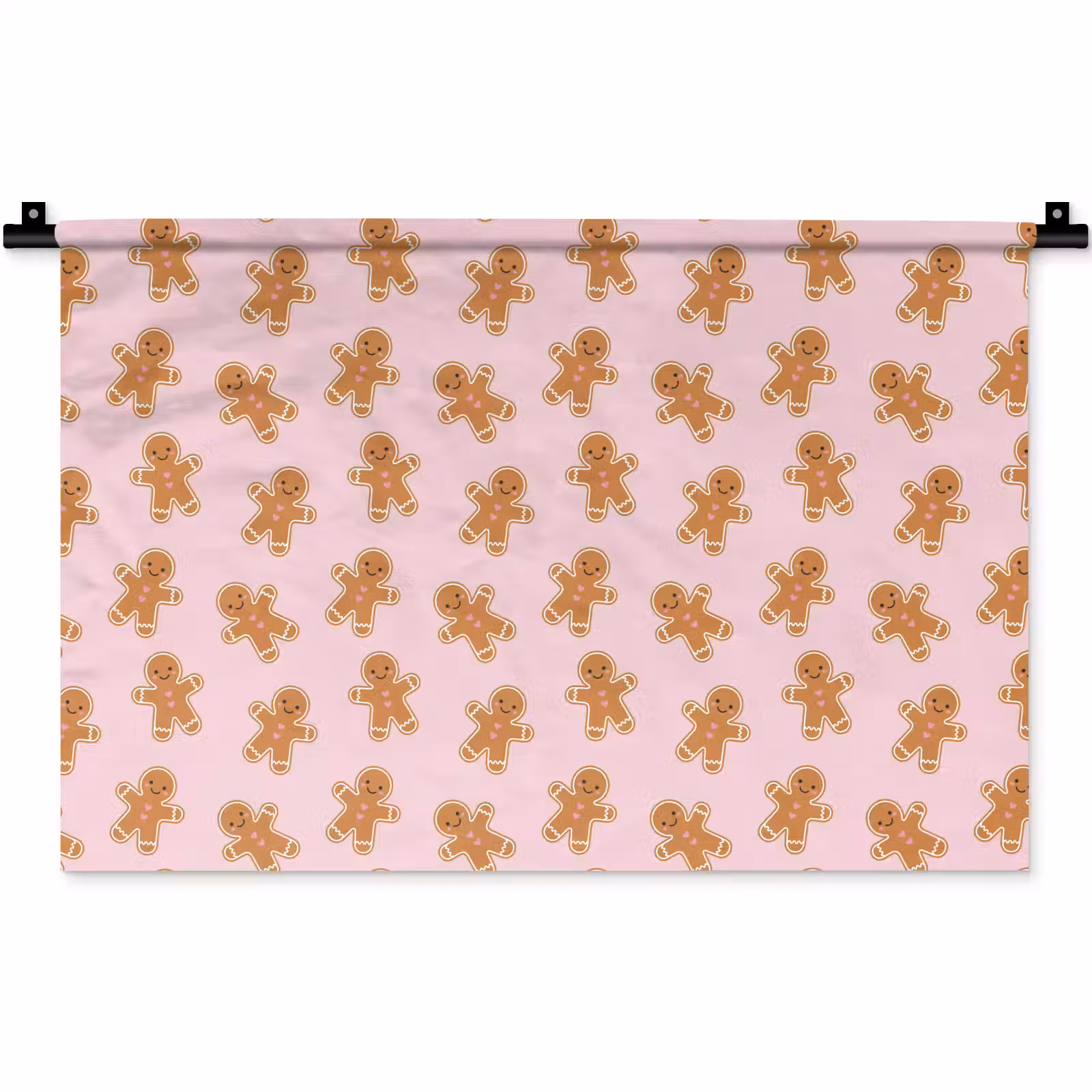 Wandkleed - Peperkoek - Bruin - Roze - Kerst — 1