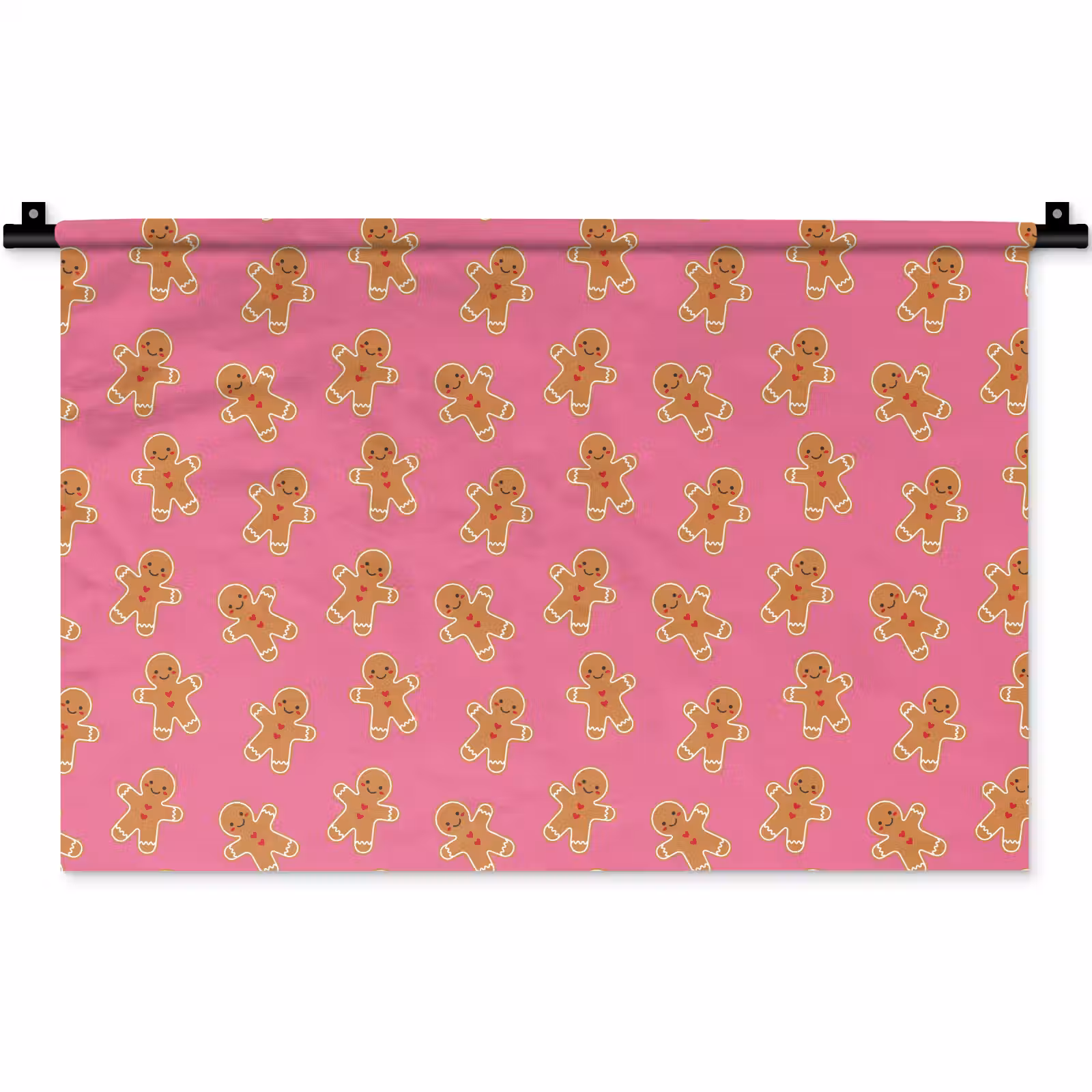Wandkleed - Peperkoek - Roze - Bruin - Kerst — 1