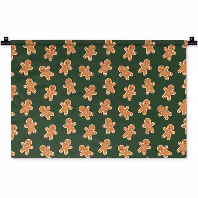 Wandkleed - Peperkoek - Kerst - Groen - Bruin — 1