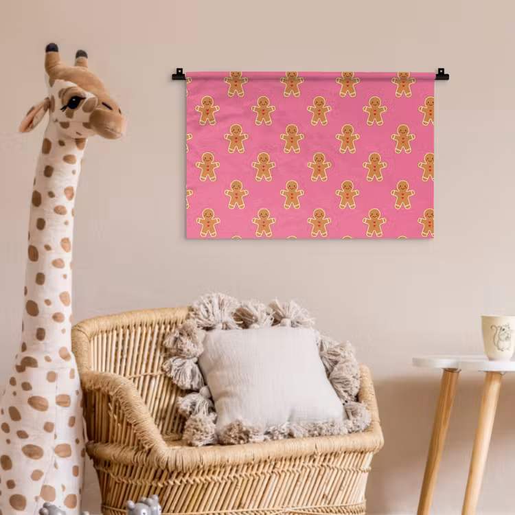 Wandkleed - Peperkoek - Kerst - Roze - Bruin — 5