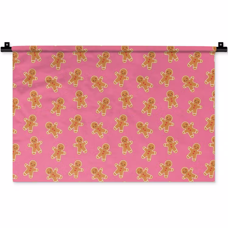 Wandkleed - Peperkoek - Roze - Bruin - Kerst — 1