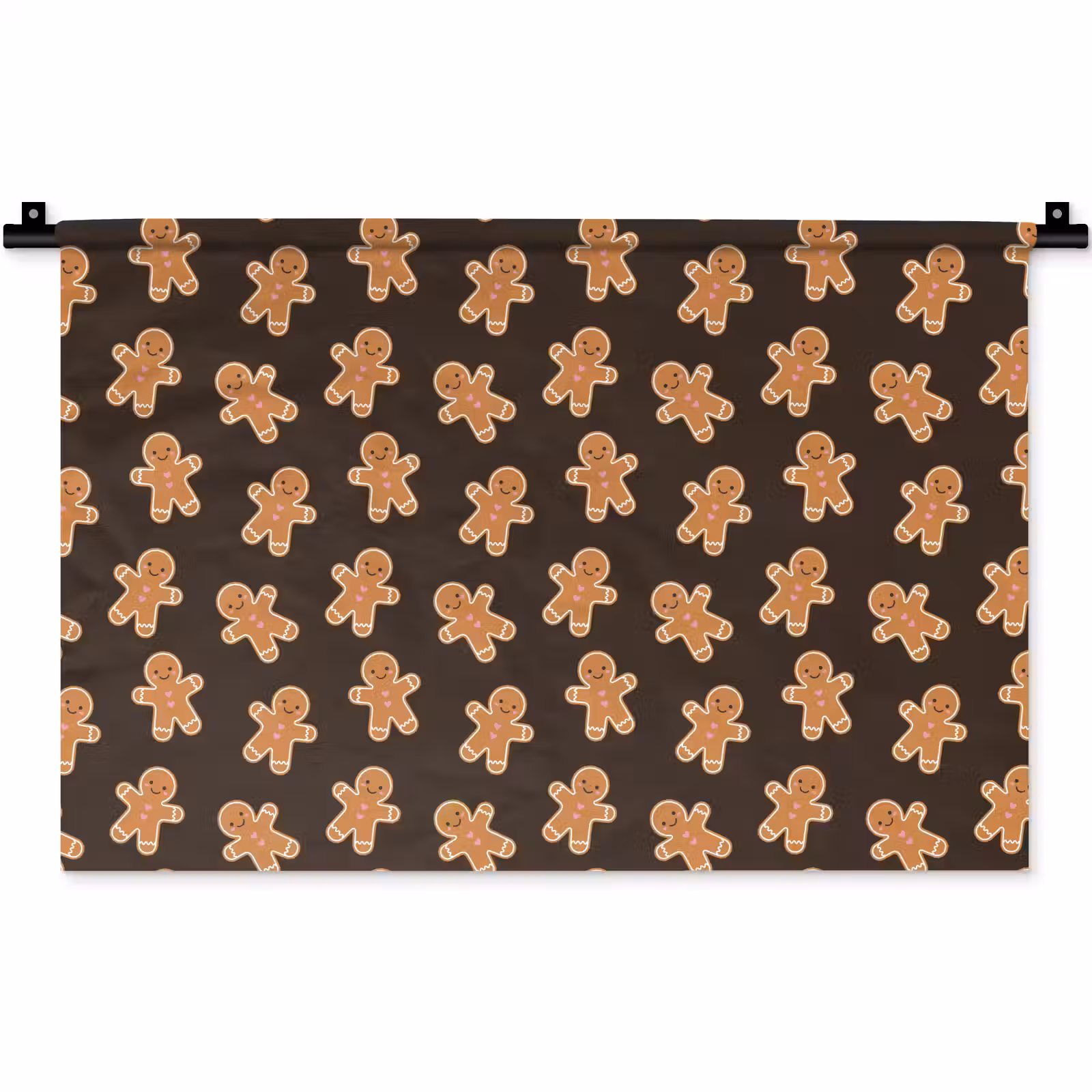 Wandkleed - Bruin - Peperkoek - Kerst — 1