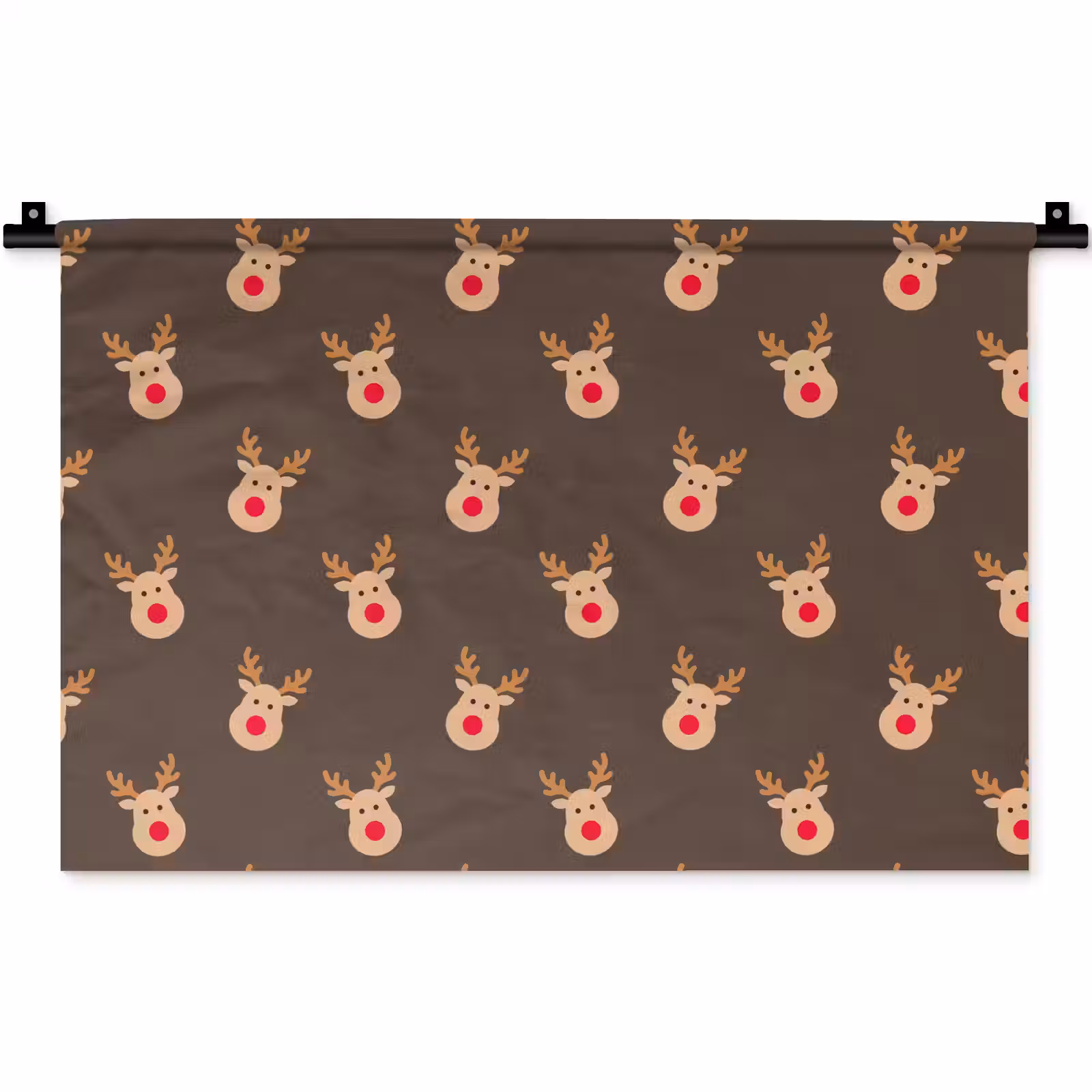 Wandkleed - Kerst - Rendieren - Bruin — 1